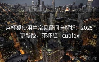 茶杯狐使用中常见疑问全解析：2025 更新版，茶杯狐 - cupfox