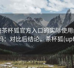 围绕茶杯狐官方入口的实际使用门槛高吗：对比后结论，茶杯狐(upfox)