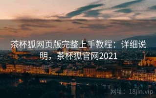 茶杯狐网页版完整上手教程：详细说明，茶杯狐官网2021