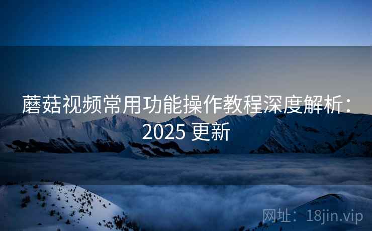蘑菇视频常用功能操作教程深度解析：2025 更新