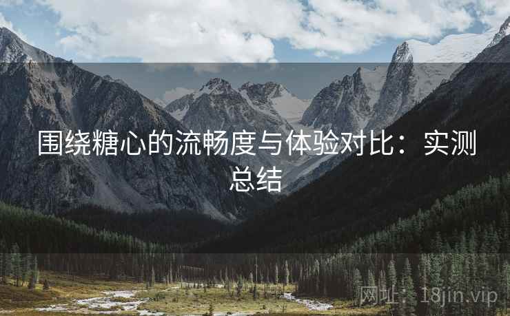 围绕糖心的流畅度与体验对比：实测总结